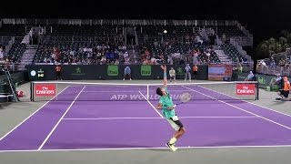 Nick Kyrgios v Damir Dzumhur Court Level View 60FPS HD Miami Open 2017 R2 [upl. by Atteloj]