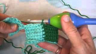 Crochet Entrelac blanket row 2 [upl. by Vidda]