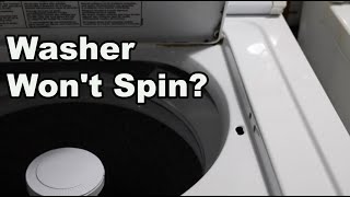 Washer Wont Spin or Drain  Easy Fix [upl. by Esilana]