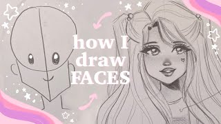 🌸 How I Draw Faces 🌸  easy tutorial my art style [upl. by Fabi]