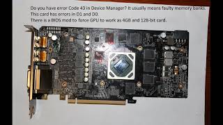 How to fix Code 43 with BIOS mod  RX 570 8 GB Polaris Graphics Card with faulty video memory [upl. by Luo]