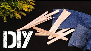 Useful and Easy Ideas to do yourself from old Jeans and Wooden sticks [upl. by Ahsemat120]