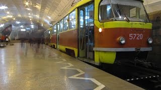 Подземный трамвай в Волгограде Russian tram subway [upl. by Anet]