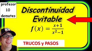 👉 DISCONTINUIDAD evitable de una función racional  de salto infinito Ejercicio resuelto [upl. by Mellman]