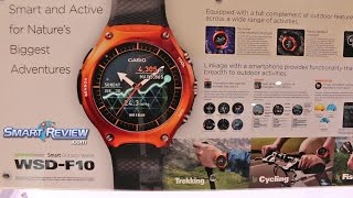 CES 2016  Casio WSDF10 Outdoor Smart Watch  Google Android Wear  FR100 Camera [upl. by Thia]