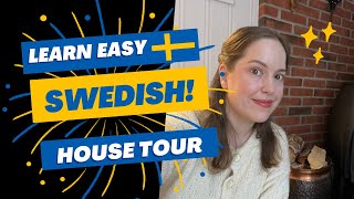 Learn Easy Swedish with subtitles  I speak slow Swedish  House tour in Norway [upl. by Esinehc]