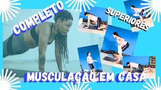 TREINO COMPLETO PARA SUPERIORES Hipertrofia para quem treina em casa [upl. by Acinomad]