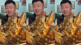 Mukbang Yang Zai Food  Eat Spicy Braised Fish Head [upl. by Enybor]