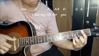 Firehouse  I Live My Life For You Cover Guitar Fingerstyle Lyrics  Chord [upl. by Ludlow]