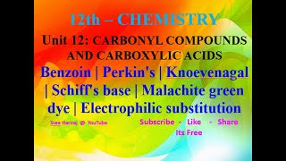 Benzoin  Perkins  Knoevenagal  Schiffs base  Malachite green dye  Electrophilic  in Tamil [upl. by Anec]