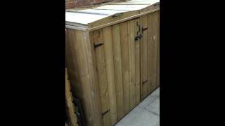 Triple Redwood Pressure Treated Wheelie Bin Store  240 Litre Bins [upl. by Belamy]