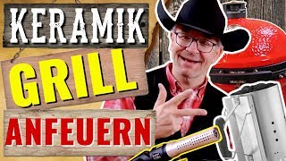 Keramikgrill anzünden  Holzkohlegrill richtig anzünden  3 Methoden  Grill Sheriff Grüningen [upl. by Huntley127]