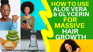 HOW TO USE ALOE VERA GEL amp GLYCERIN FOR NATURAL HAIR GROWTH amp SHINE DIY HAIR DETANGLER SPRAY RECIPE [upl. by Malkah133]