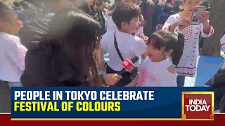 People In Tokyo Celebrate The Festival Of Colours Holi So Good To Feel India In Japan [upl. by Radburn346]