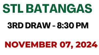 STL Batangas result today live 830 PM  November 07 2024 830 PM draw [upl. by Rondon464]