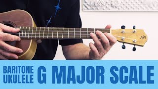 Baritone Ukulele  G Major Scale 3 Ways [upl. by Kcirdec272]