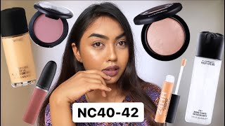 FULL FACE OF MAC COSMETICS  ONE BRAND MAKEUP TUTORIAL  NC40  NC42  MAC COSMETICS INDIA [upl. by Trager]