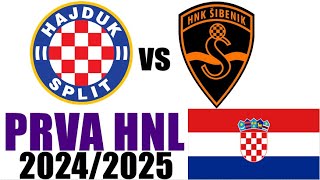 Hajduk Split vs HNK Sibenik 40 Vrhunci i ciljevi  Prva HNL 202425 [upl. by Neeloc735]