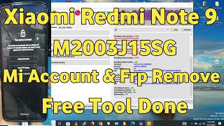 Xiaomi Redmi Note 9 Mi Account amp Frp Remove Free Tool Done By Ad Mobile Gsm Solution [upl. by Roper]