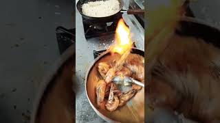 Flambe Garlic prawns cooking food satisfyingasmr [upl. by Sneve]