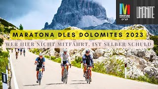 Das ist der schönste Radmarathon überhaupt  Maratona dles Dolomites 2023 🇮🇹 [upl. by Anilrats]