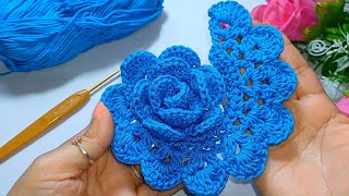 Como Tejer ROSA en Crochet Paso a Paso [upl. by Dierolf]