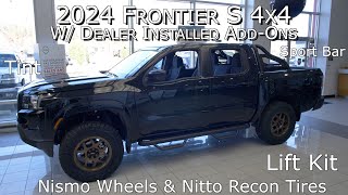 New 2024 Nissan Frontier S 4x4Nismo Wheels Sport Bar Tint Nitto Recon Tires Lift Kit [upl. by Oiril]