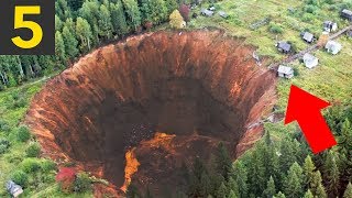 Top 5 Largest Sinkholes Caught on Camera [upl. by Ahtel]