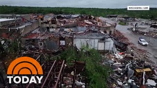 Tornado leaves small Oklahoma town completely devastated [upl. by Ertnod]