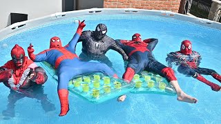 Team SPIDERMANs Swimming Pool Routine [upl. by Mac399]