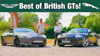 Aston Martin DB9 vs Jaguar X150 XKR  Best Of British GTs [upl. by Lawry711]