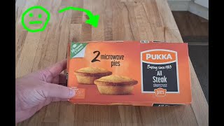 Pukka Pies 2 Microwave Pies All Steak Taste Test [upl. by Philip]