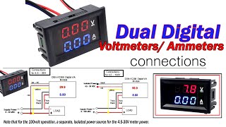 Dual DigitalVoltmeters Ammeters DC 100V 10A Voltmeter Ammeter Blue  Red LED dsn vc288 [upl. by Tannenbaum]