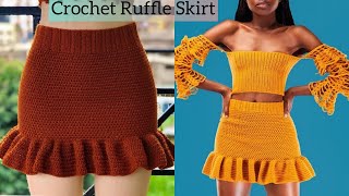 How To Crochet A Ruffle Skirt  Beginner Friendly [upl. by Silverts]