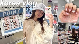 KOREA VLOG flight glow up appointments exploring seoul shopping  cute skincaremakeup haul [upl. by Whitehurst]