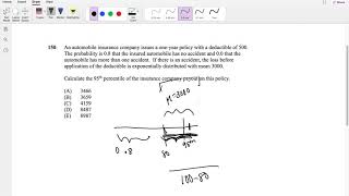 SOA Exam P Question 150  Percentile and Exponential Distribution [upl. by Emelda]