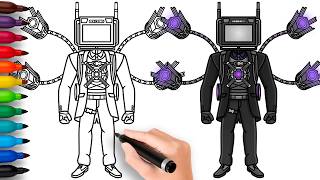 HOW TO DRAW NEW LARGE TV MAN  Skibidi Toilet Multiverse 44  Easy Step by Step Drawing [upl. by Jeff44]