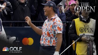 Si Woo Kim hits 17th holes first Open Championship ace at Royal Troon  Golf Channel [upl. by Yelsnya]