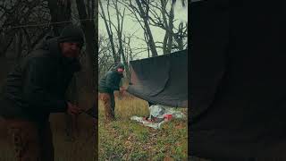 Tarp Shelter  Heavy Rain  Outdoor Vlog [upl. by Mccowyn]