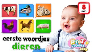 Woordjes leren • BOERDERIJ DIEREN • Baby tv Nederlandse baby filmpjes • 8 minuten [upl. by Merc]