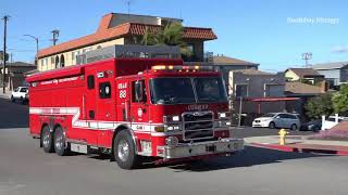 42621 LAFD Station 85 Battalion 6 and USAR 88 Responding to a Cliff Rescue [upl. by Ikiv314]