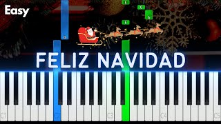 Feliz Navidad  Easy Piano Tutorial 🎅🏻🎄 [upl. by Ddart279]