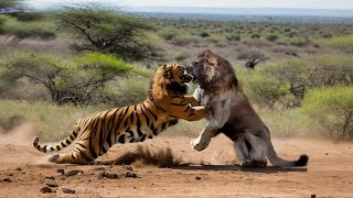 Lion VS Tiger 2023  Tiger VS Lion Real Fight  Tough Creatures  Natural Beasts [upl. by Leay]