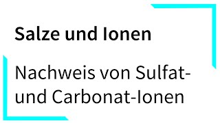 Nachweis von Carbonat und SulfatIonen – Salze und Ionen [upl. by Dunaville]