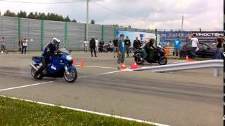 BMW K1200S VS Kawasaki ZZR1400 race2 [upl. by Airtina215]