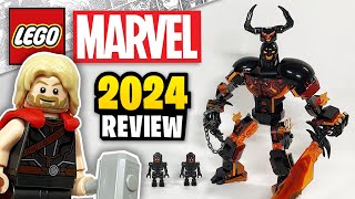 LEGO Marvel Thor vs Surtur Construction Figure 76289  2024 EARLY Set Review [upl. by Aicined404]