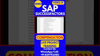 SAP SuccessFactors Compensation Training Video 31 13th Oct 2024 sapsuccessfactorstraining [upl. by Templas]