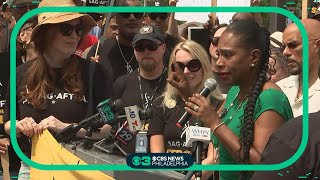 Sheryl Lee Ralph of quotAbbott Elementaryquot speaks at SAGAFTRA rally in Philadelphia [upl. by Ihsakat538]