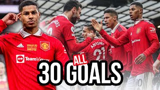 ALL OF RASHFORDS 30 GOALS 🔥  202223 [upl. by Onitnevuj]