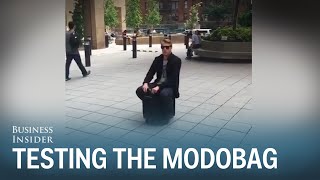 We Tried Out The Modobag A Suitcase With Wheels And A Motor [upl. by Ettevad]